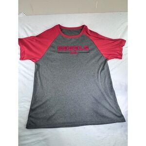 Ole Miss Rebels‎ Performance Raglan Shirt Mens XL Grey Red Excellent NCAA Tee
